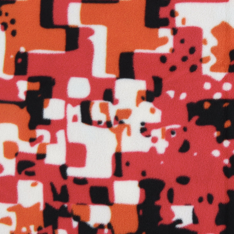 Mountain Fleece Prints - Abstract Houndstooth - 038 - Red