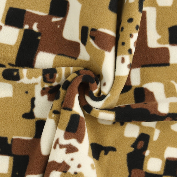 Mountain Fleece Prints - Abstract Houndstooth - 039 - Allspice