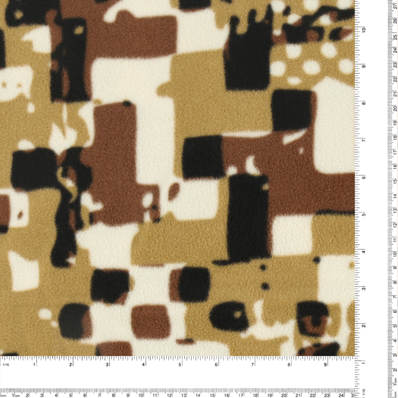 Mountain Fleece Prints - Abstract Houndstooth - 039 - Allspice