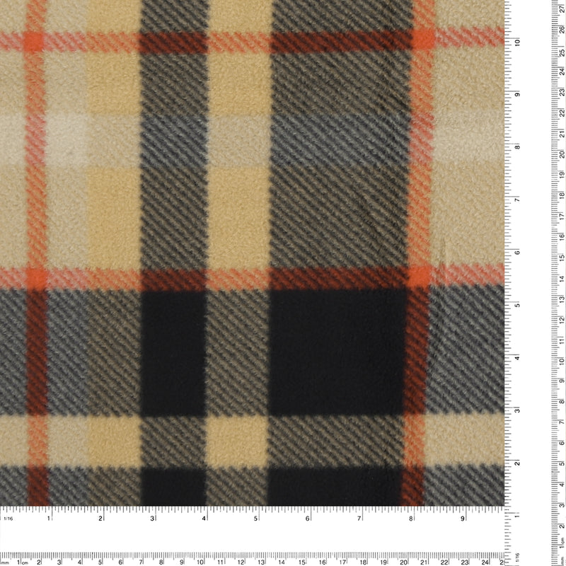 Mountain Fleece Prints - Street Plaid - 040 - Camel