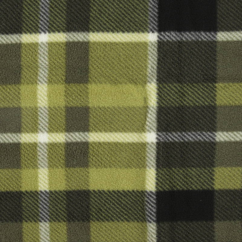 Mountain Fleece Prints - Street Plaid - 041 - Olive