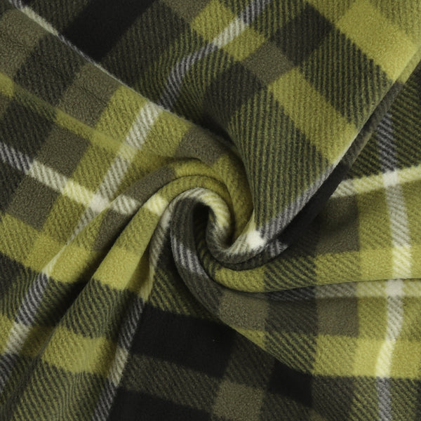 Mountain Fleece Prints - Street Plaid - 041 - Olive