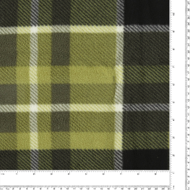 Mountain Fleece Prints - Street Plaid - 041 - Olive