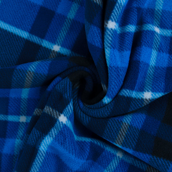 Mountain Fleece Prints - Street Plaid - 042 - Royal