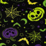 Mountain Fleece Prints - Happy Halloween - 043 - Black