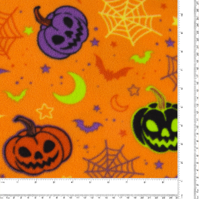 Mountain Fleece Prints - Happy Halloween - 044 - Orange