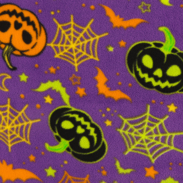 Mountain Fleece Prints - Happy Halloween - 045 - Purple