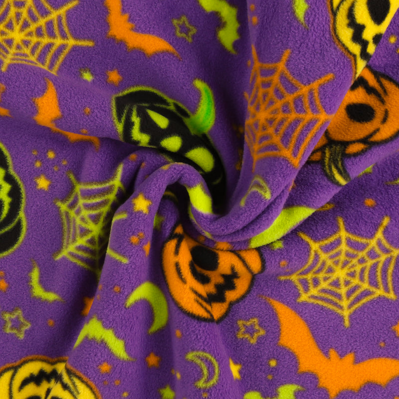 Molleton imprimé - Joyeuse Halloween - 045 - Mauve