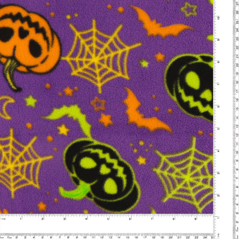 Molleton imprimé - Joyeuse Halloween - 045 - Mauve