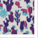 Printed Fleece - VALLEY - 006 - White