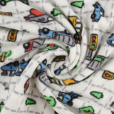 Printed Fleece - VALLEY - 010 - White