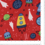 Printed Fleece - VALLEY - 025 - Red