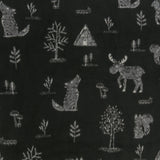 Printed Fleece - VALLEY - 038 - Black