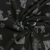 Printed Fleece - VALLEY - 038 - Black