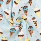 Printed Fleece - Valley - 003 - Light Blue