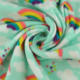 Printed Fleece - VALLEY - 001 - Aqua