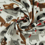 Printed Fleece - VALLEY - 011 - White