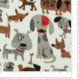 Printed Fleece - VALLEY - 011 - White