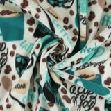 Printed Fleece - VALLEY - 014 - White