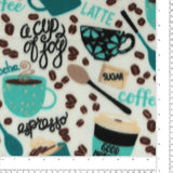 Printed Fleece - VALLEY - 014 - White