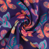 Printed Fleece - VALLEY - 018 - Purple