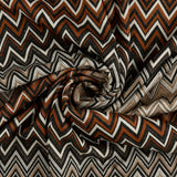 Chevron Knit Print - AROMA - 001 - Brown