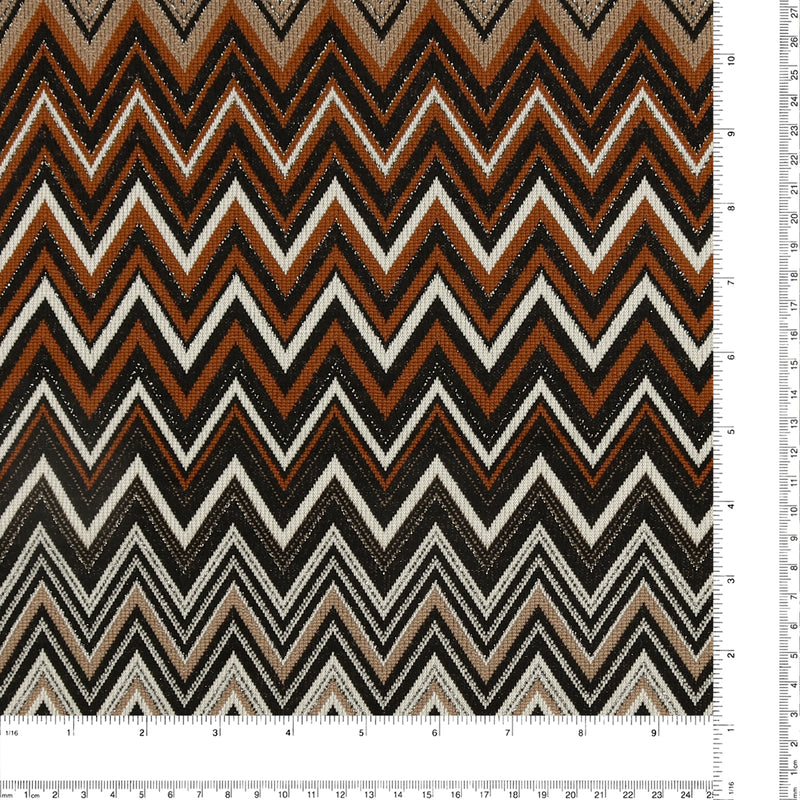 Chevron Knit Print - AROMA - 001 - Brown