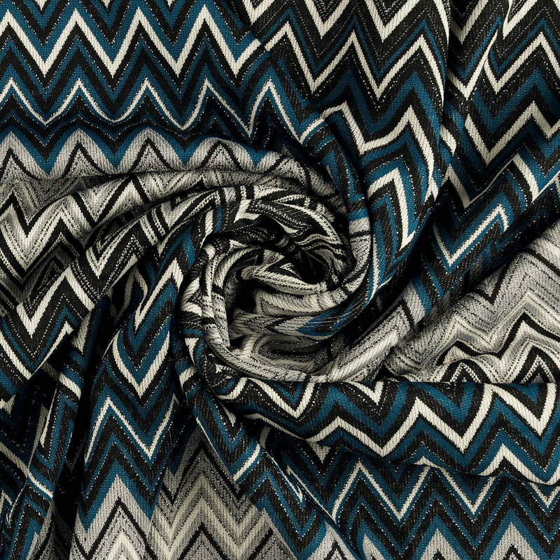 Chevron Knit Print - BLUE HORIZON - 001 - Teal