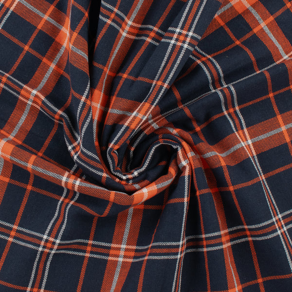 Cambridge Plaid - 018 - Navy & Orange