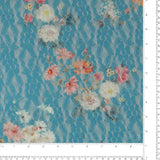 Dentelle imprimée - AZALÉE - 004 - Aqua