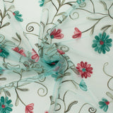 Embroidered Mesh - ELEGANZA - 002 - Aqua