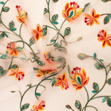 Embroidered Mesh - ELEGANZA - 003 - Peach