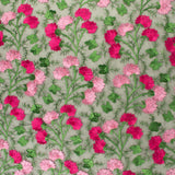 Filet brodé - ÉLEGANZA - 005 - Noir et Fuschia