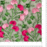 Filet brodé - ÉLEGANZA - 005 - Noir et Fuschia