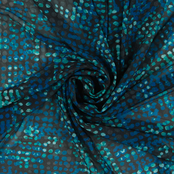 BLUE HORIZON Mesh Print - 001 - Black & Blue