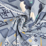 Velours côtelé imprimé - QUATTRO - 008 - Bleu