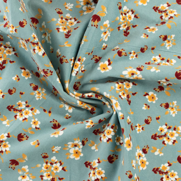 Printed Corduroy - QUATTRO - 002 - Aqua