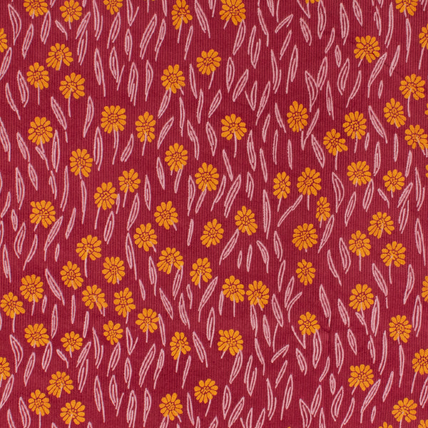 Printed Corduroy - QUATTRO - 012 - Raspberry