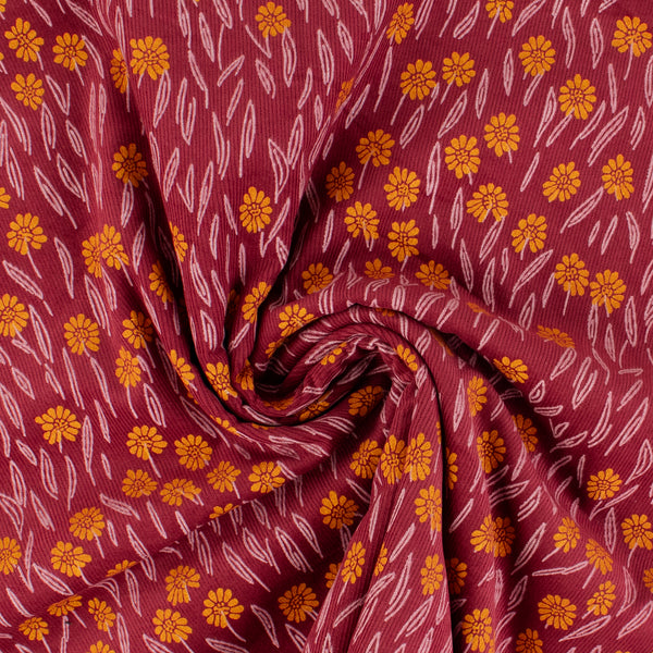 Printed Corduroy - QUATTRO - 012 - Raspberry
