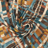 Tricot imprimé - LORETA - 001 - Sarcelle