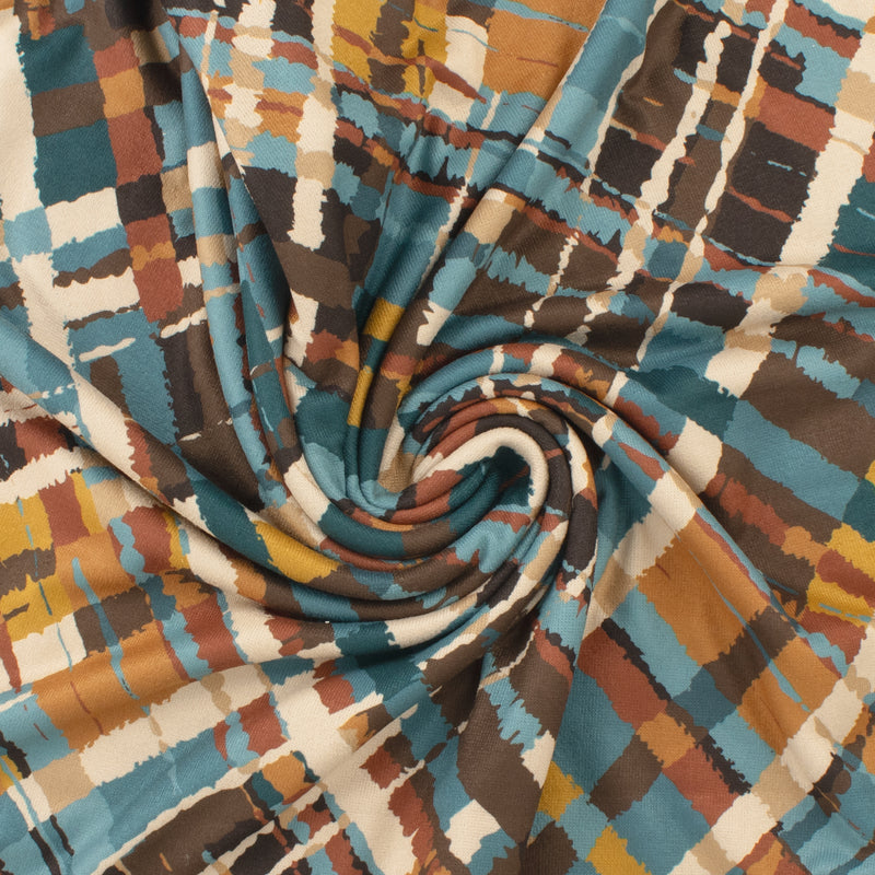 Tricot imprimé - LORETA - 001 - Sarcelle