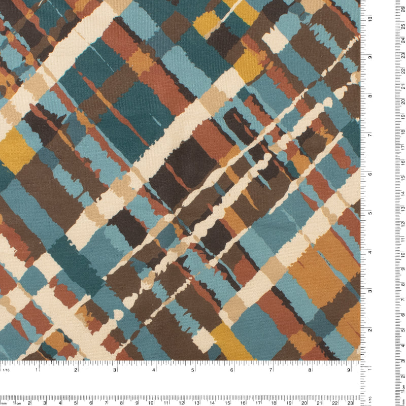 Tricot imprimé - LORETA - 001 - Sarcelle