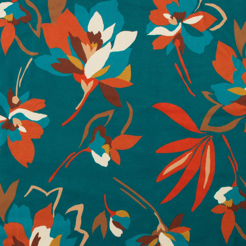 Tricot imprimé - LORETA - 004 - Sarcelle