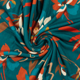 Tricot imprimé - LORETA - 004 - Sarcelle