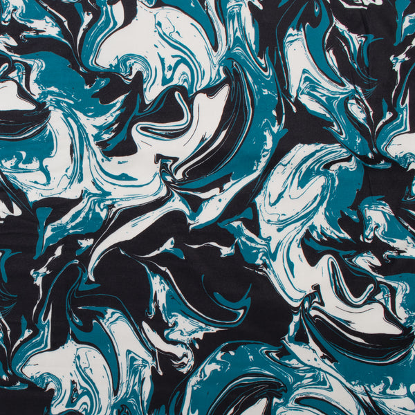 Tricot imprimé - LORETA - 007 - Sarcelle