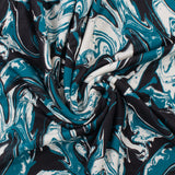 Tricot imprimé - LORETA - 007 - Sarcelle