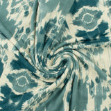 Tricot imprimé - LORETA - 012 - Sarcelle