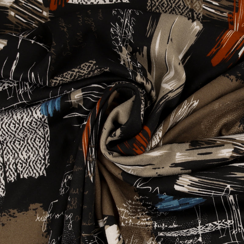 Tricot imprimé - LORETA - 019 - Noir