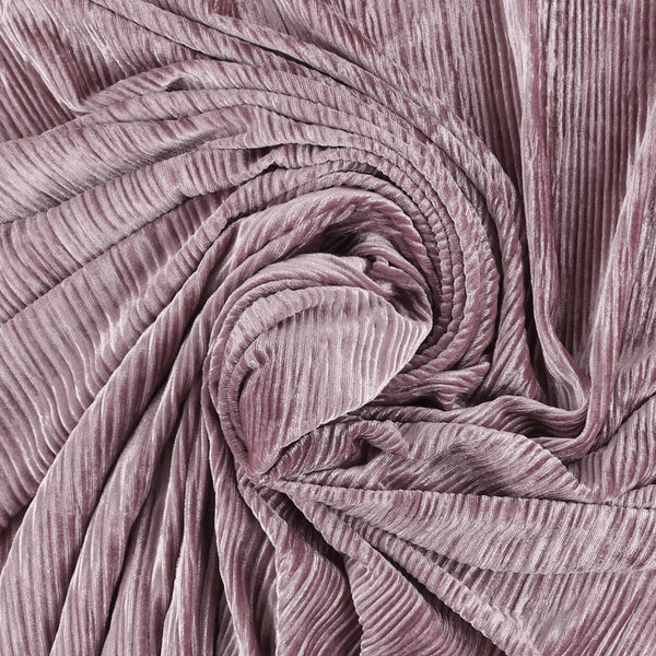 Velours uni plissé - LOUELLA - 010 - Mauve