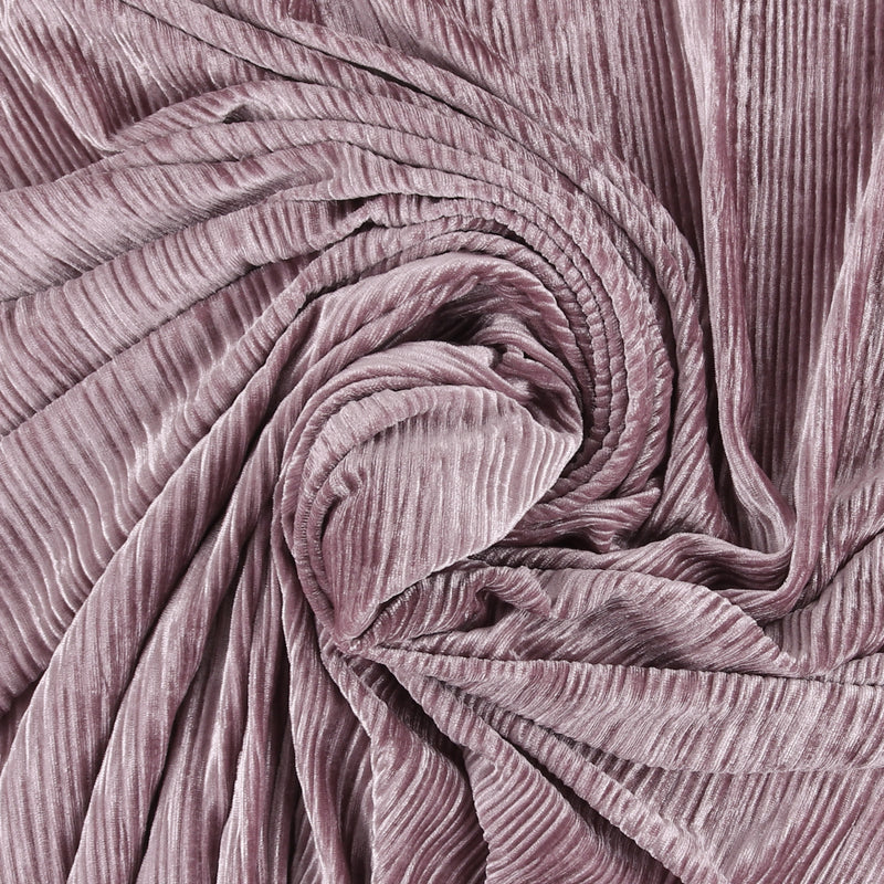 Velours uni plissé - LOUELLA - 010 - Mauve